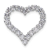 14k White Gold 1 1/2 carat Lab Grown Diamond VS+ F+ Complete Heart Chain Slide Pendant